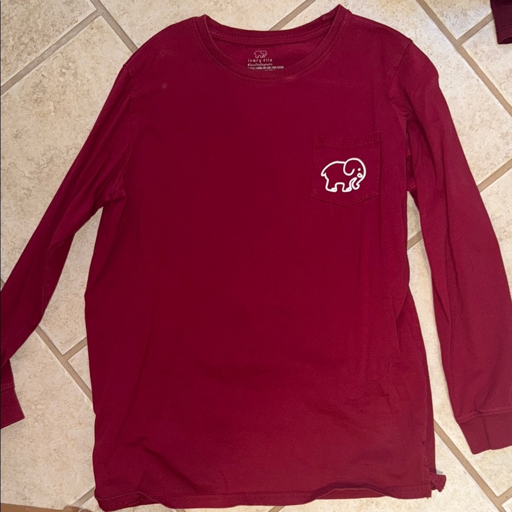 Ivory Ella Girls Red Long Sleeve Shirt